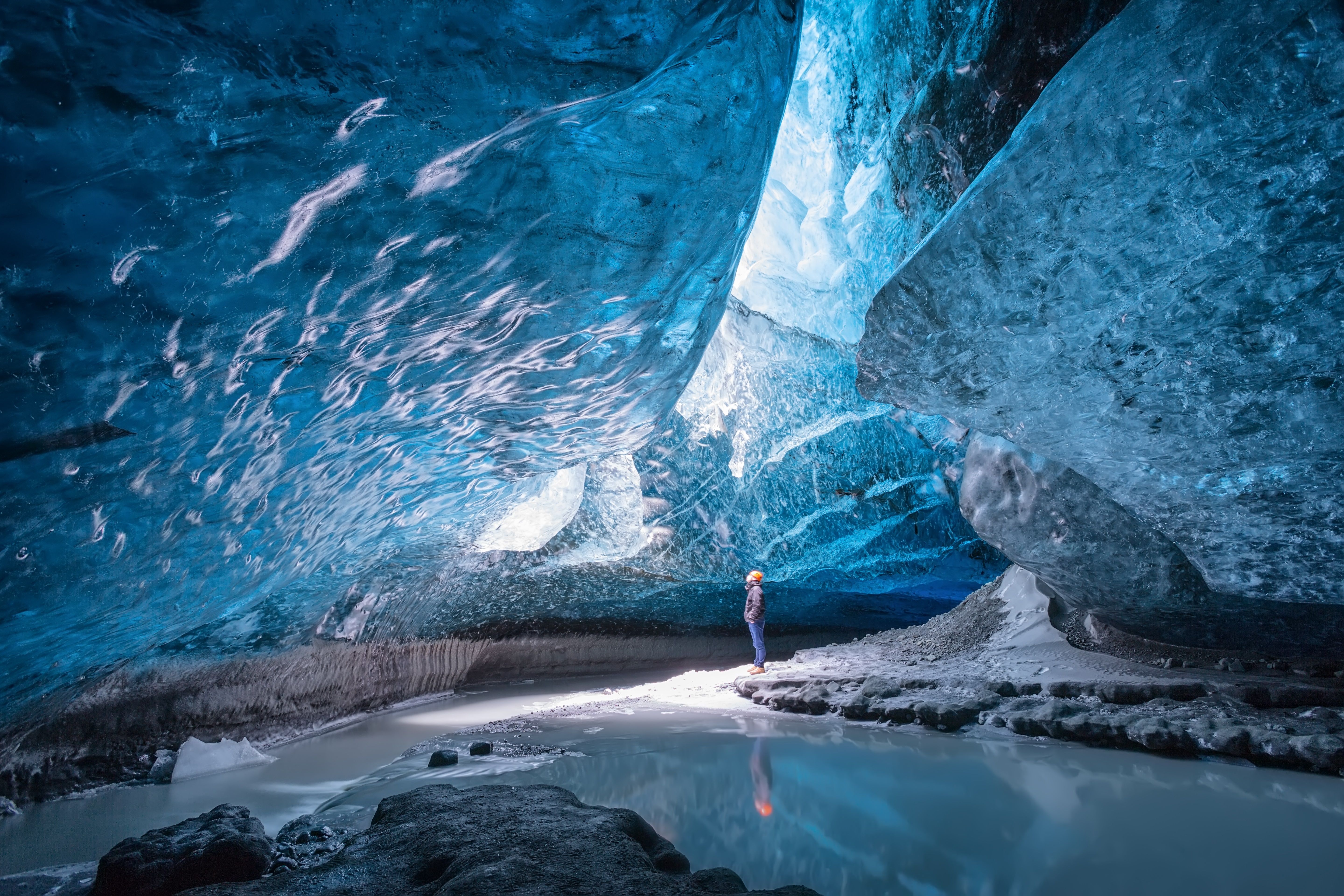 Ice cave, Vatnajokull, Iceland, Arctic